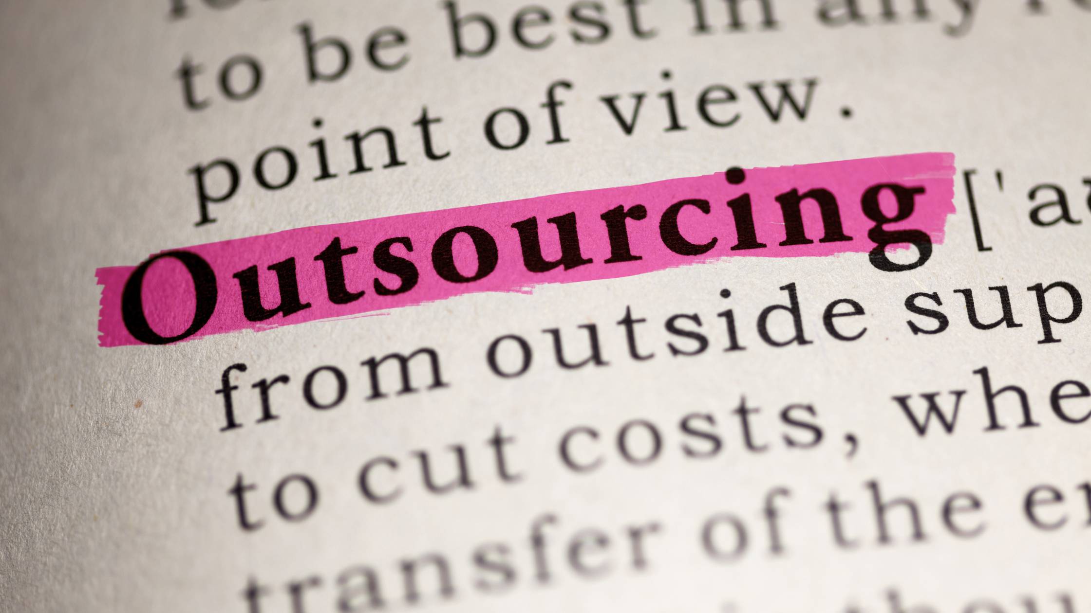 highlighted outsourcing payroll in a document