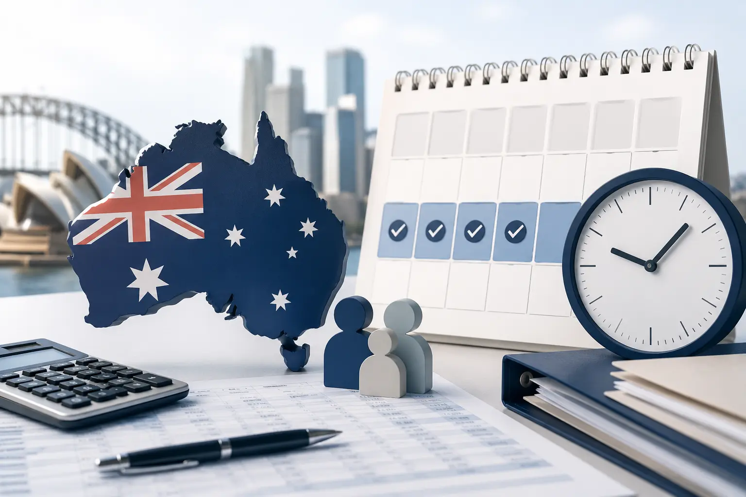 Australian business workspace and time management