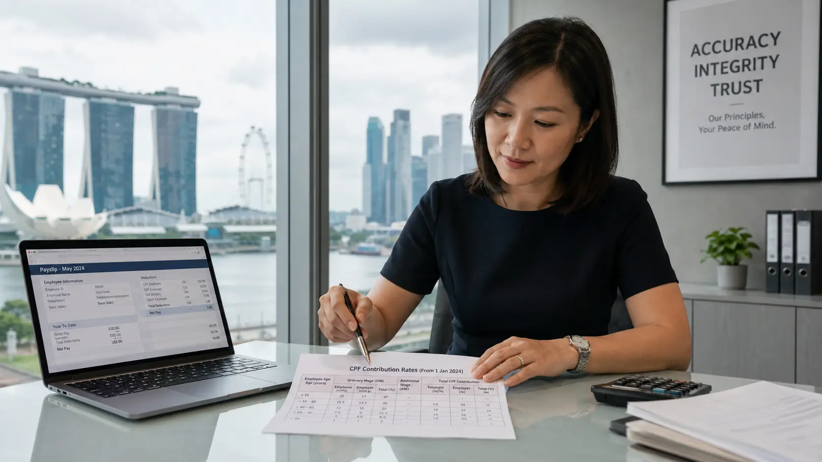 ingapore payroll manager reviewing 2026 CPF contribution rates and wage ceiling ingapore payroll manager reviewing 2026 CPF contribution rates and wage ceiling